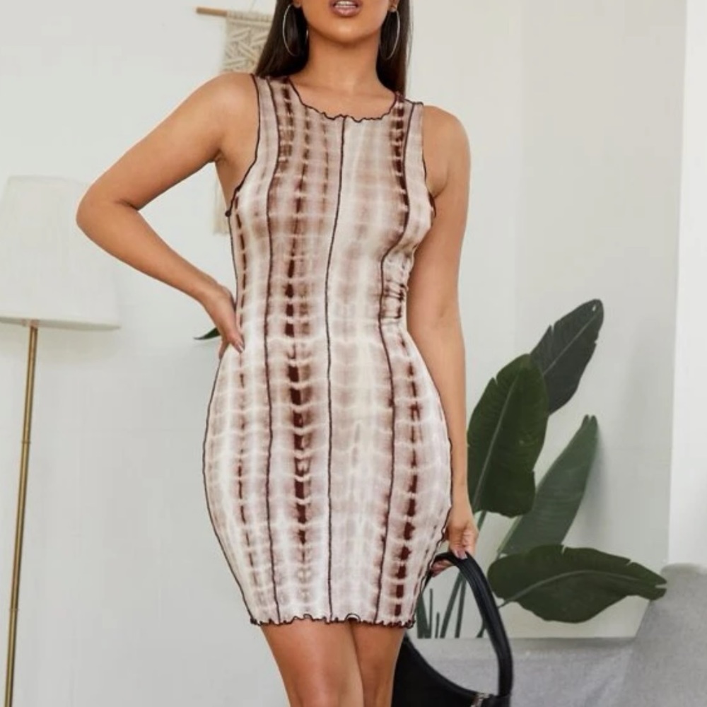 Brown mini dress